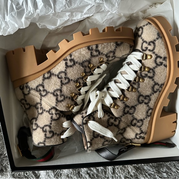 Women's GG Wool Ankle Boots - Picture 3 of 4